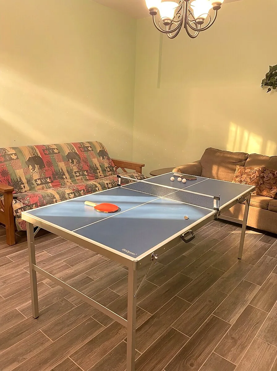Ping pong table in the game room