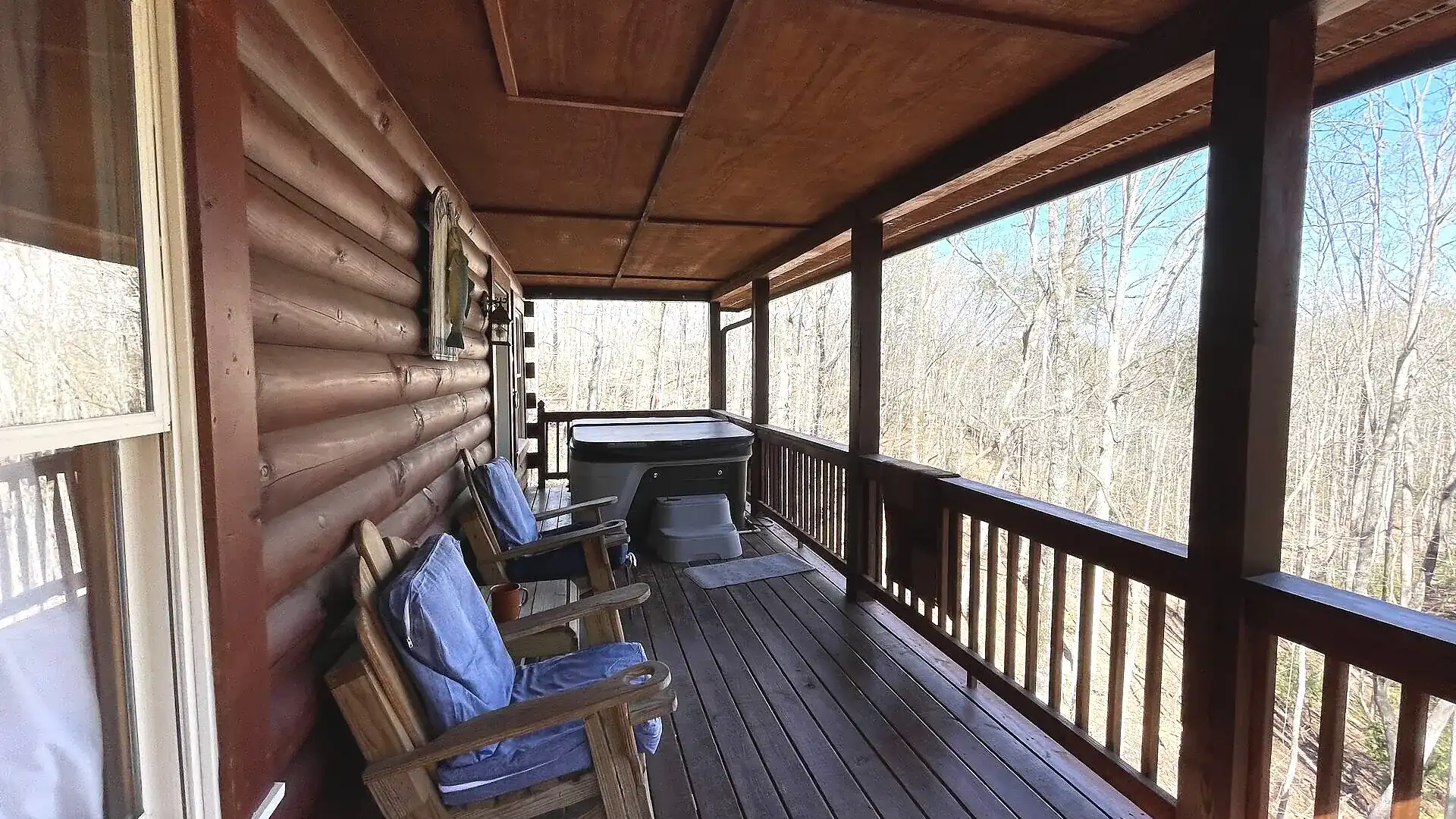 Deck overlooking the wooded valley