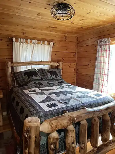 picture of rustic bedroom in cabin
