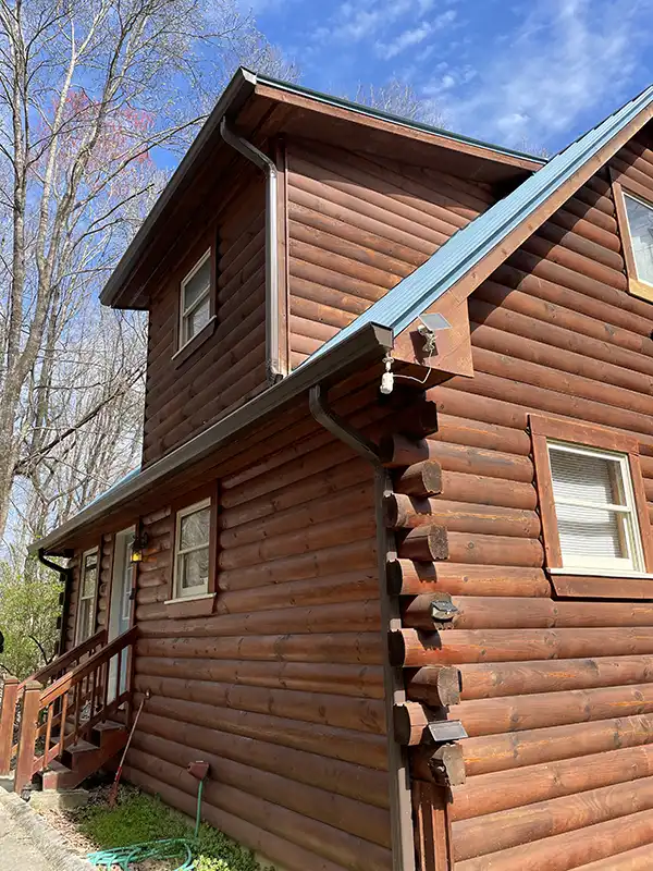 exterior view of the log cabin